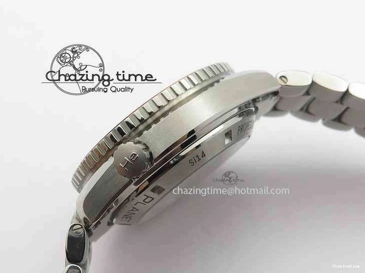 0423 Sophisticated Planet Ocean Master Chronometer Chrono SS OM 1:1 Best Edition Orange On SS Bracelet A 8156